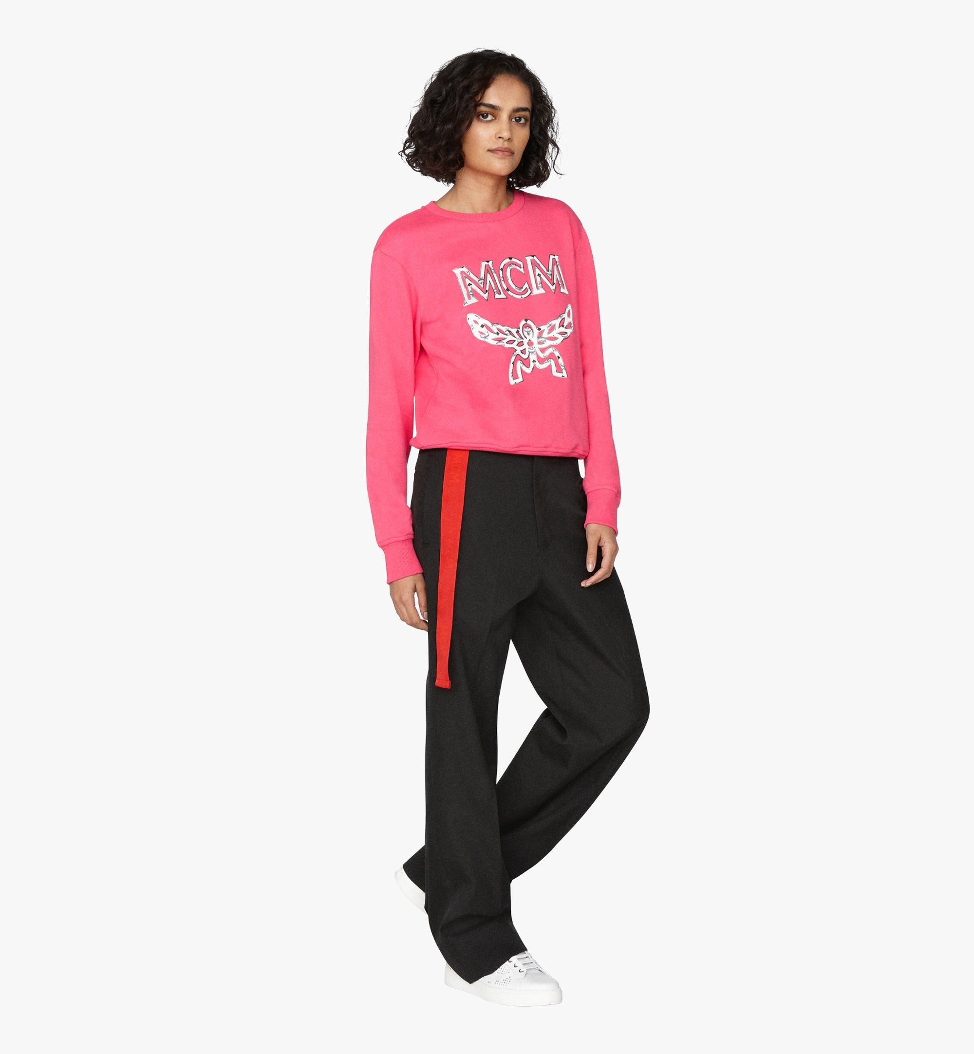 Mcm Round-necked Logo Sweater In Pink