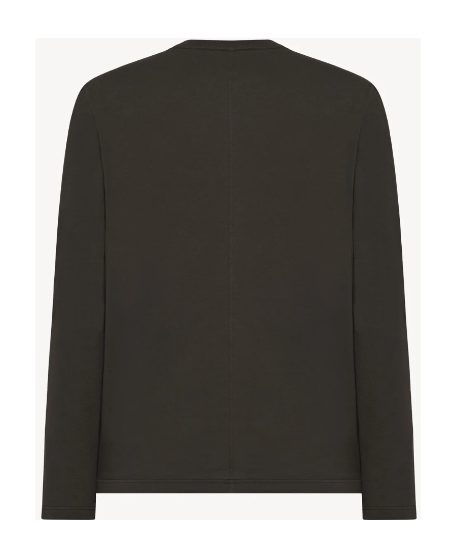 The Row T-shirt With Round Neck And Long Sleeves In Black