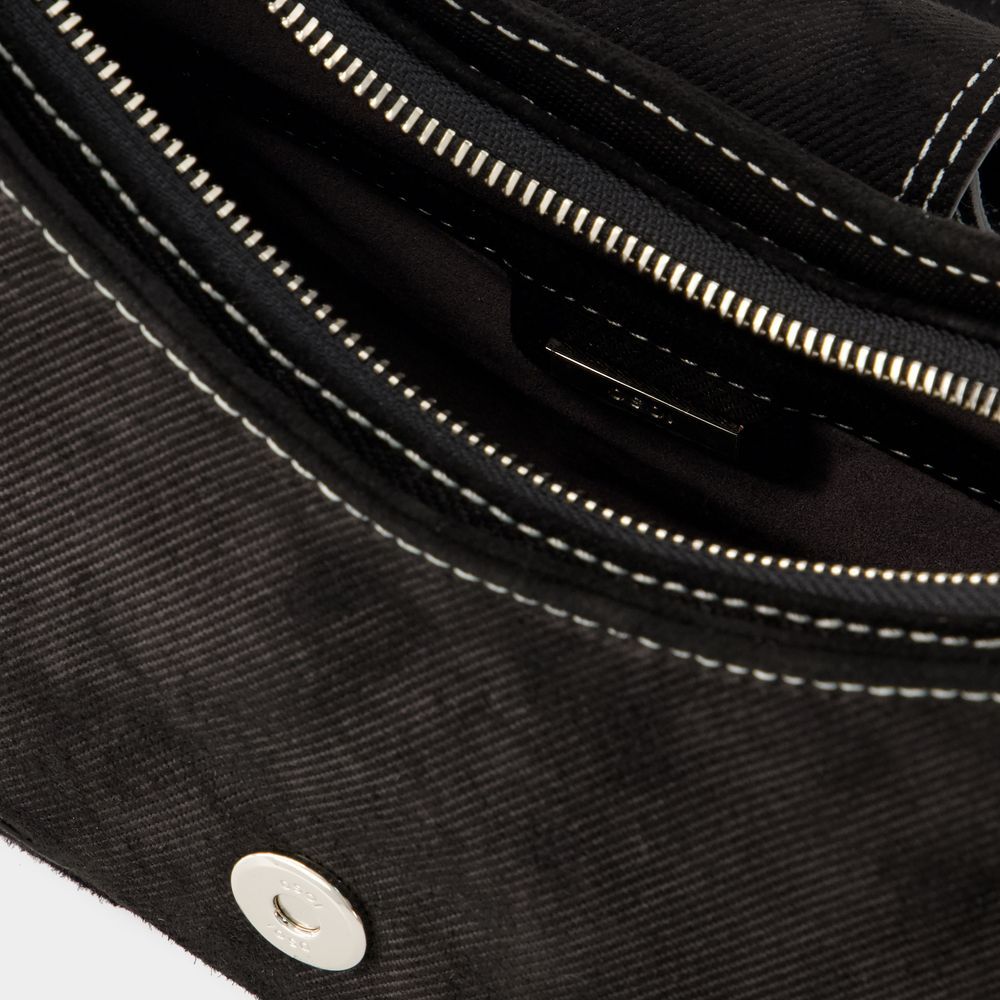 Osoi Leather  Hobo Brocle Shoulder Bag In Black