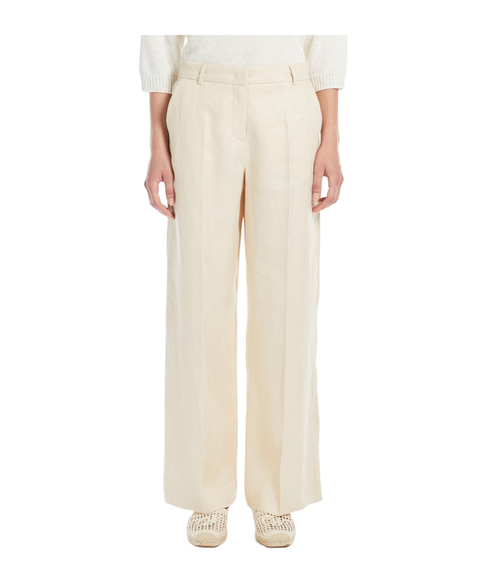 Weekend Max Mara Off-white Wide Jeans In White