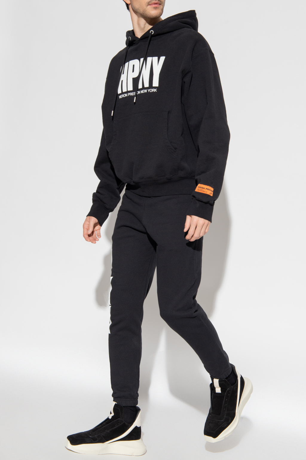 Heron Preston Logo-print Drawstring Hoodie In Black