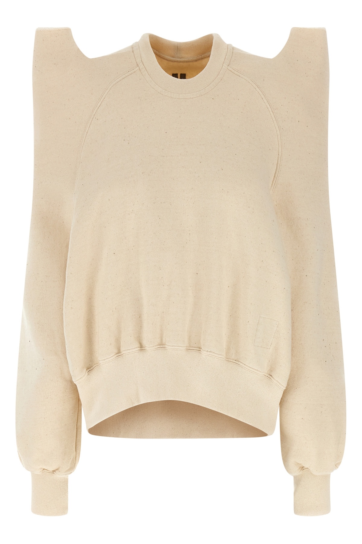 Rick Owens Drkshdw 'techsweat' Sweatshirt With Raglan Sleeves And Cut-out Shoulders In Nude