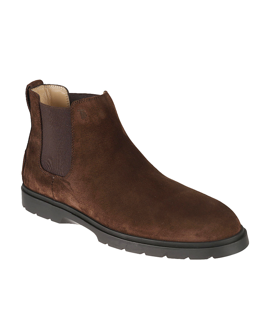 Tod's Tronchetto Suede Boots In Black