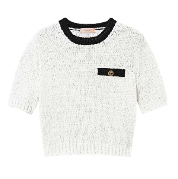 Twinset Oval T Button Cropped Jumper