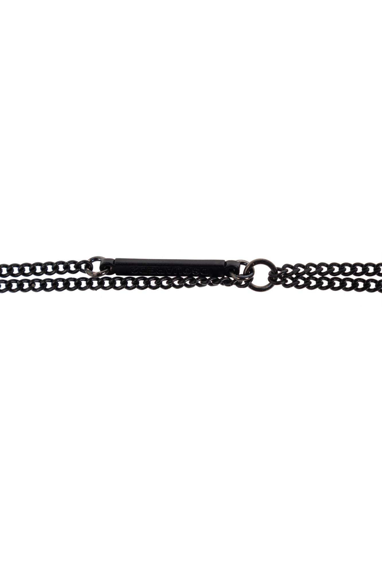 Shop Dsquared2 Double Cross Pendant Necklace In Gray