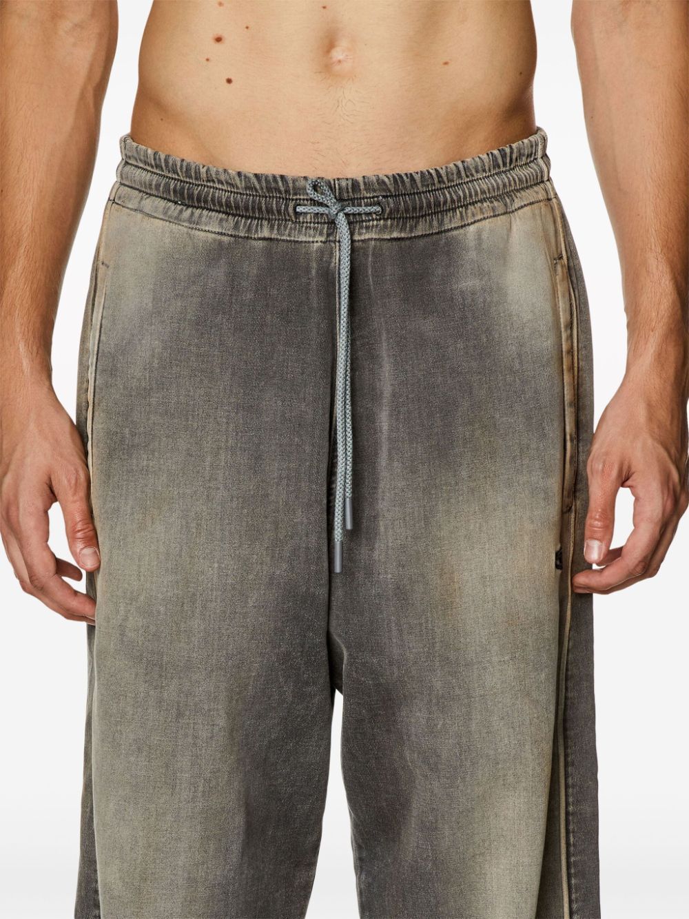 Diesel D-martians Wide-leg Track Jeans In Black