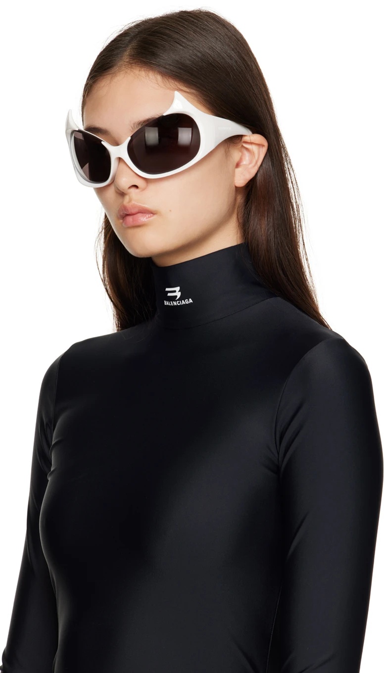 Balenciaga Eyewear Gotham Cat-eye Frame Sunglasses In White