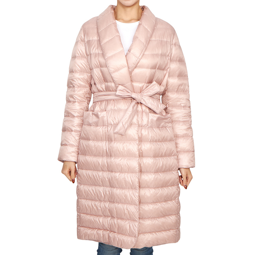 Herno V-neck Long-sleeved Down Jacket In Pink