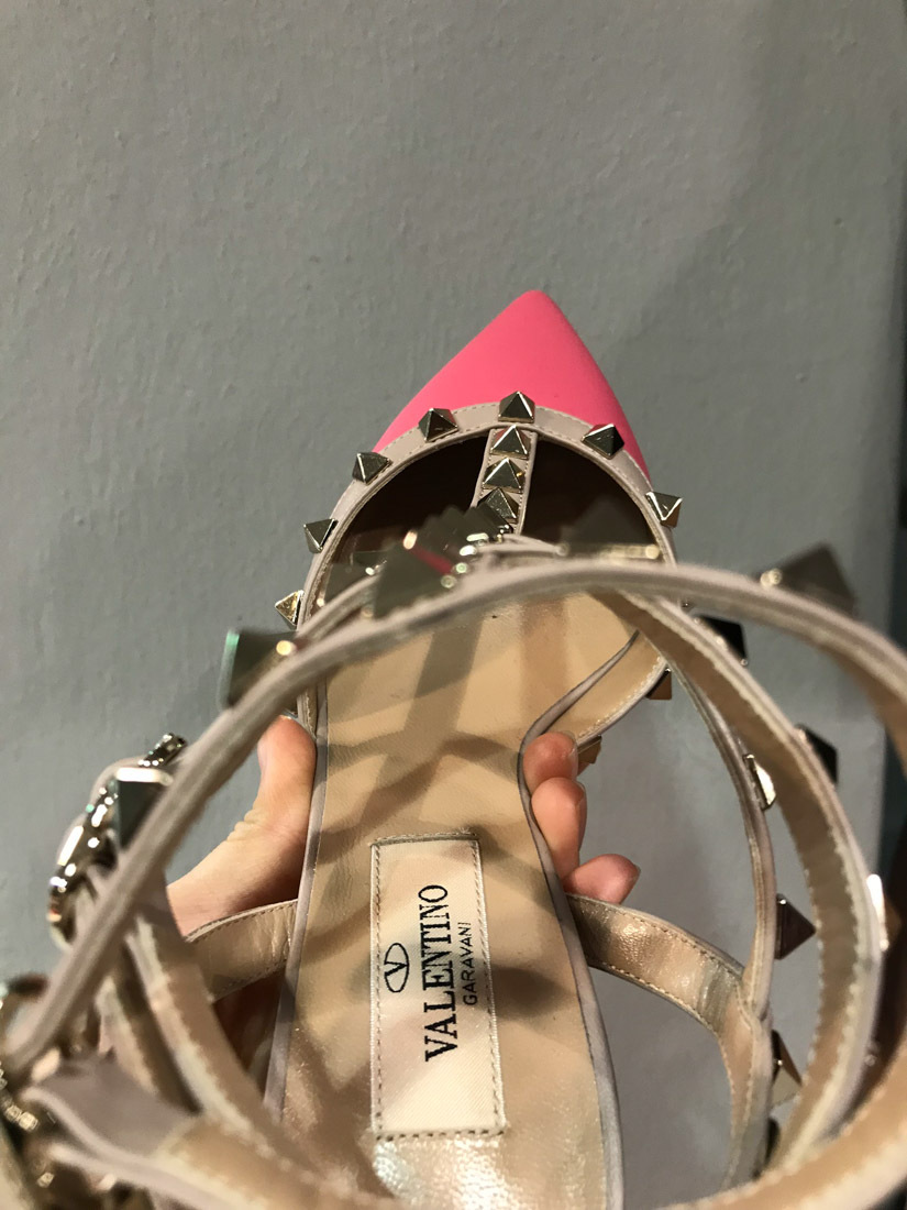 Shop Valentino Rockstud' High Heels In Nude