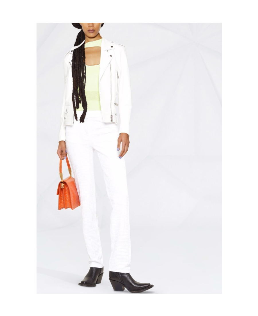 Givenchy 4g Motif Jacquard Straight-leg Trousers In White