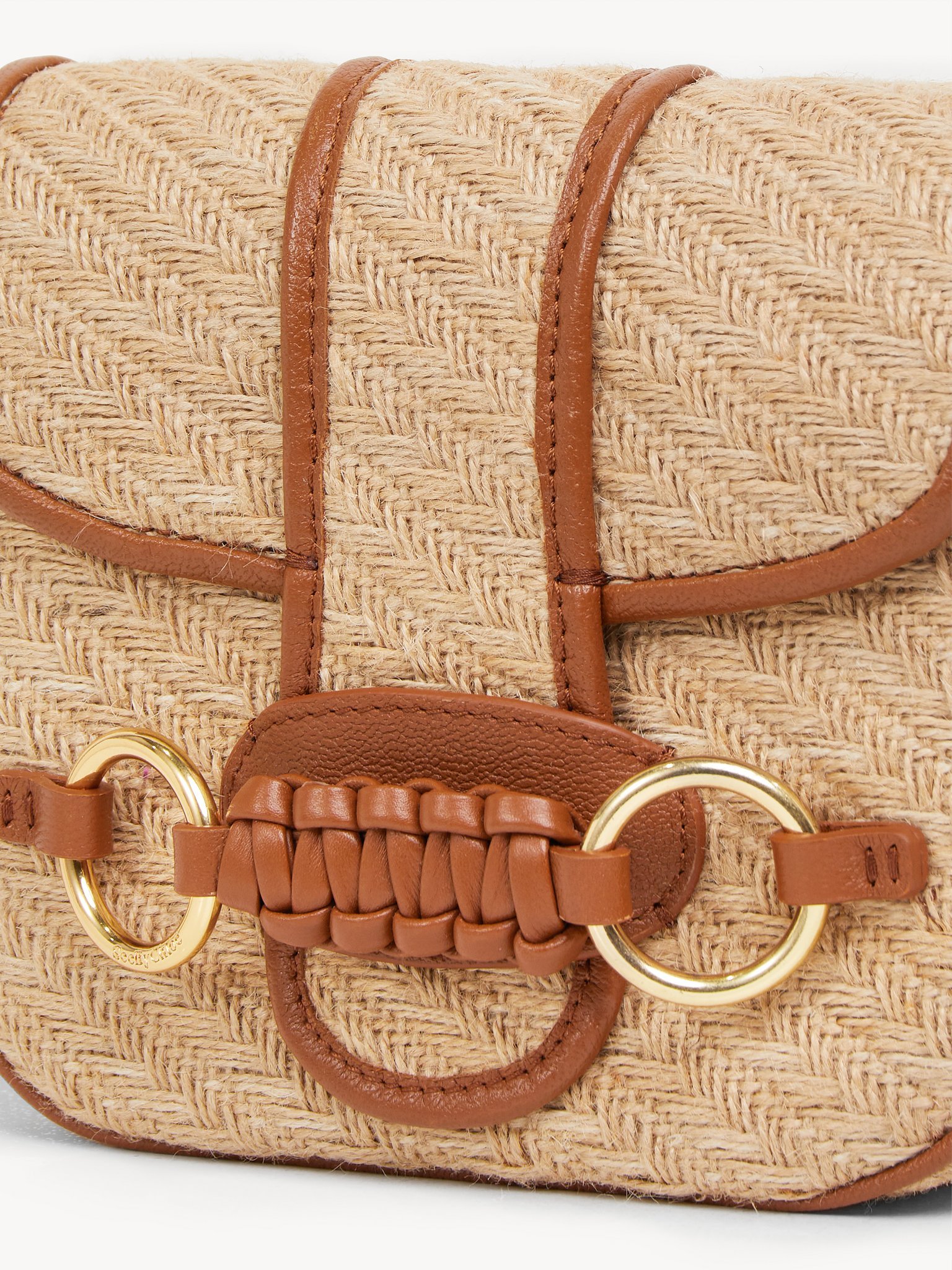 See By Chloé Saddie Engraved-logo Crossbody Bag In Nude