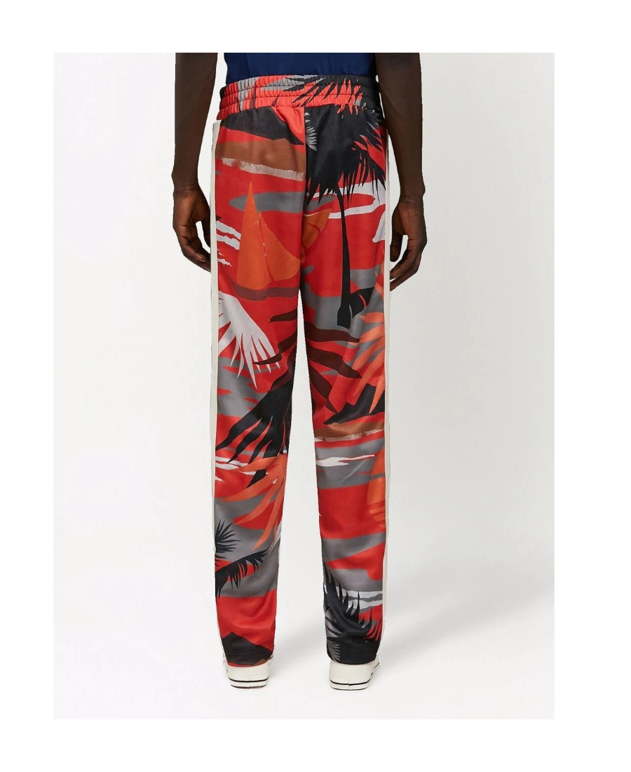 Palm Angels Printed Casual Pants In Red
