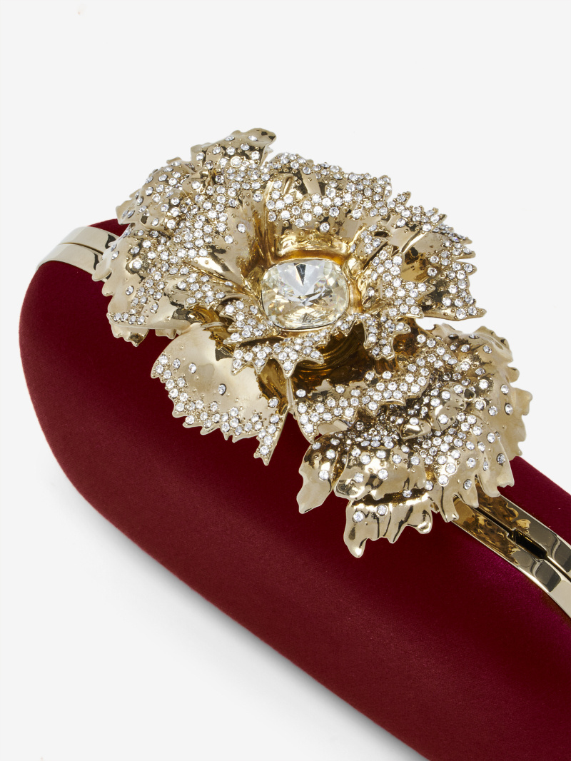 Alexander Mcqueen Women's Carnation Knuckle Clutch In Crimson In Red