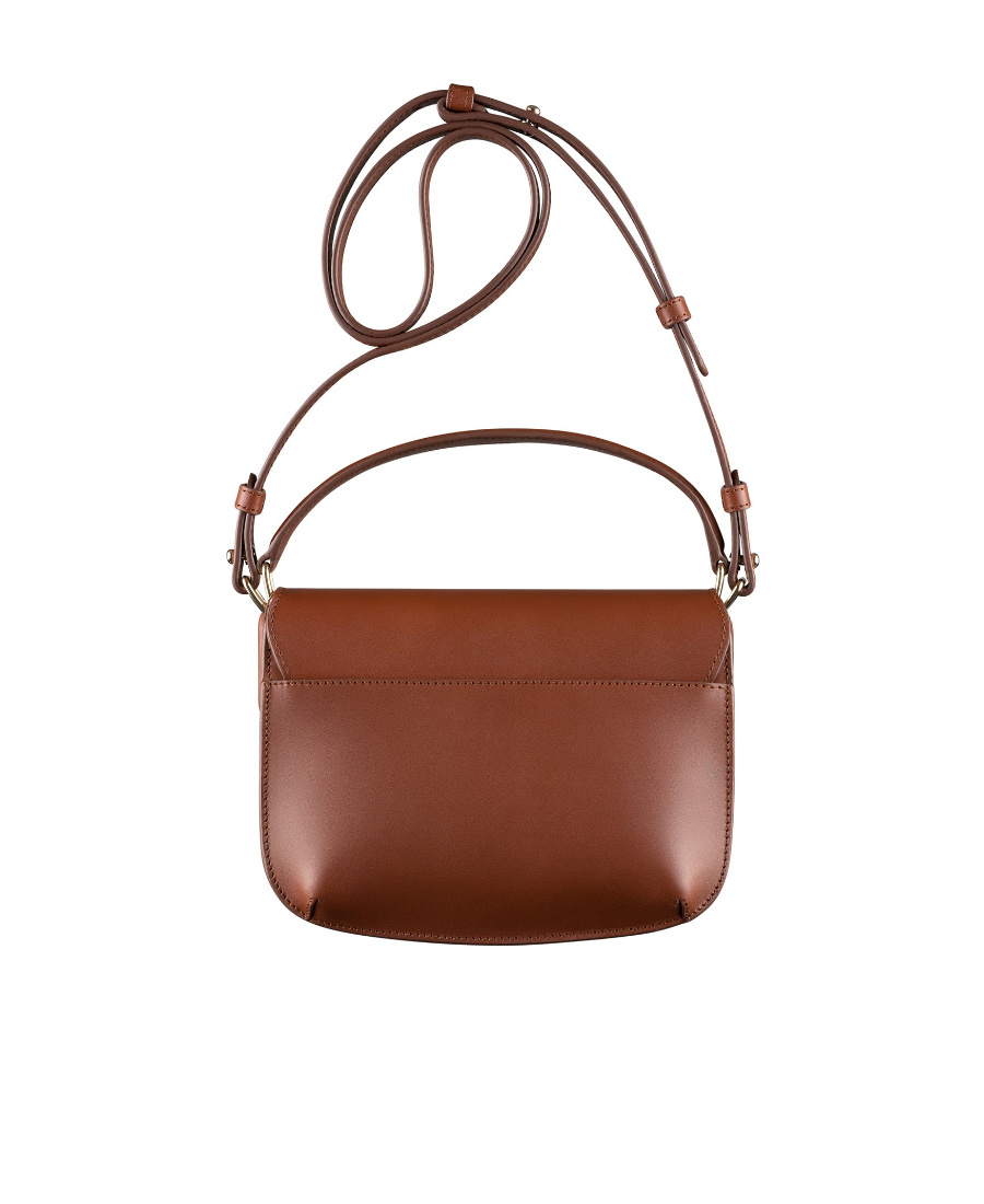 Apc Sarah Leather Shoulder Bag In Brown