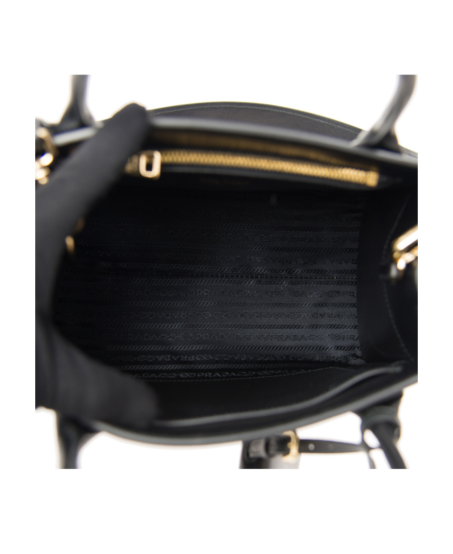 Prada Monochrome Small Saffiano Bag In Black