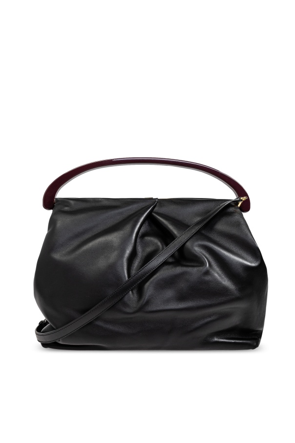 Shop Dries Van Noten Top Hand Shoulder Bag In Black