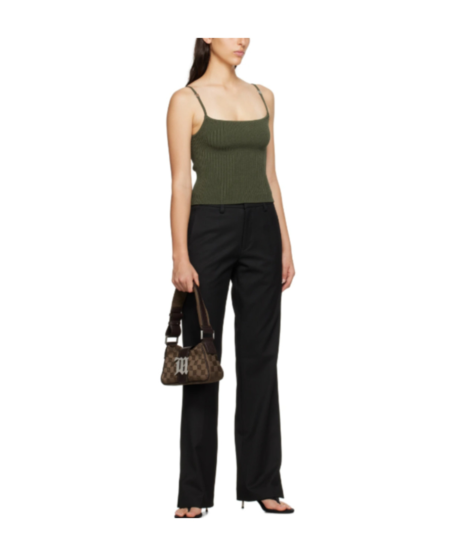 Misbhv Khaki Square Neck Camisole In Black