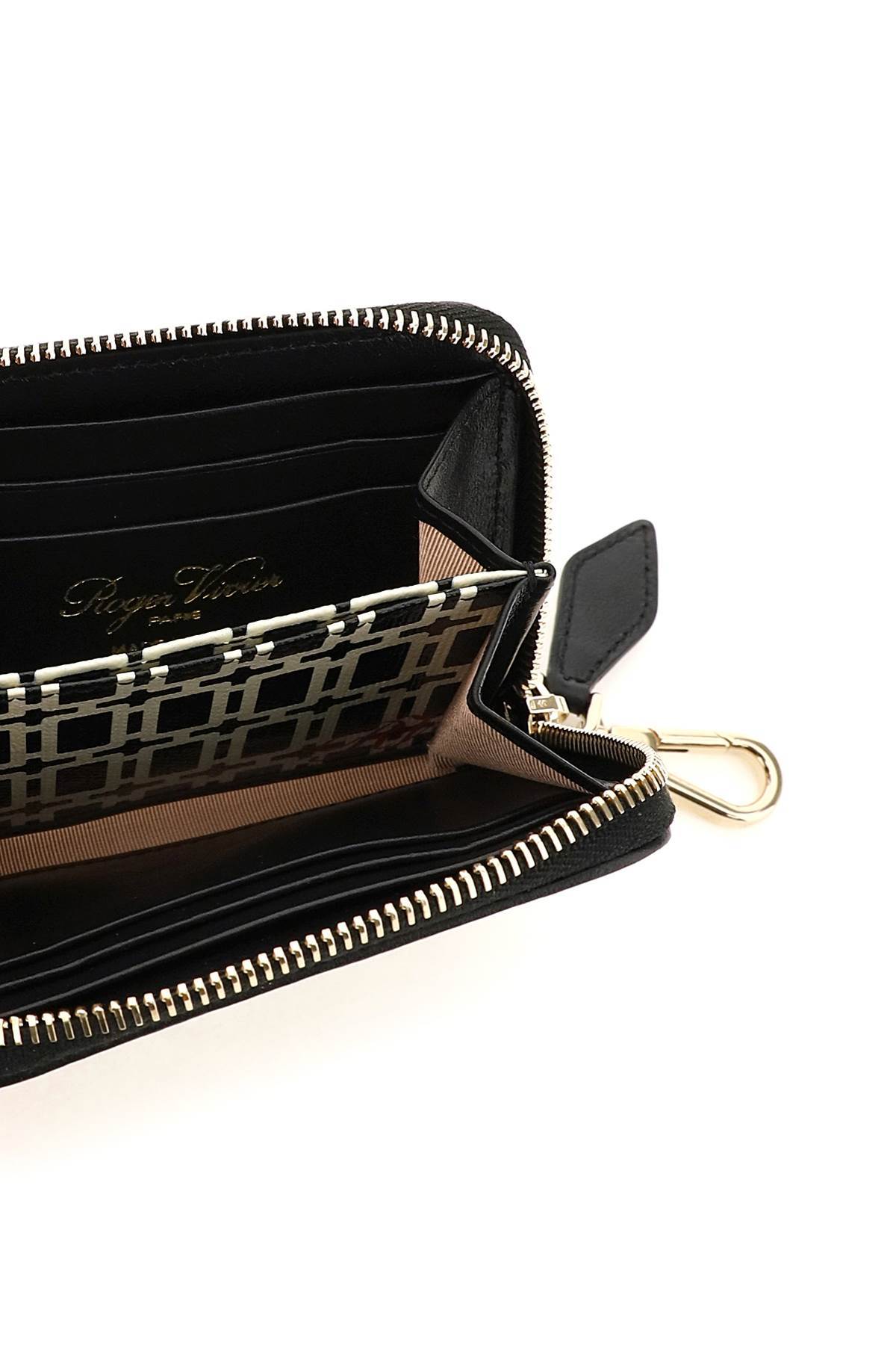 Roger Vivier Logo Pattern Zipper Wallet In Black