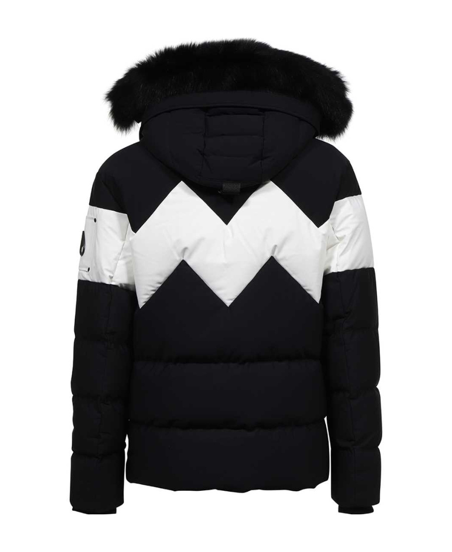 Moose Knuckles Logo Down Jacket In Black