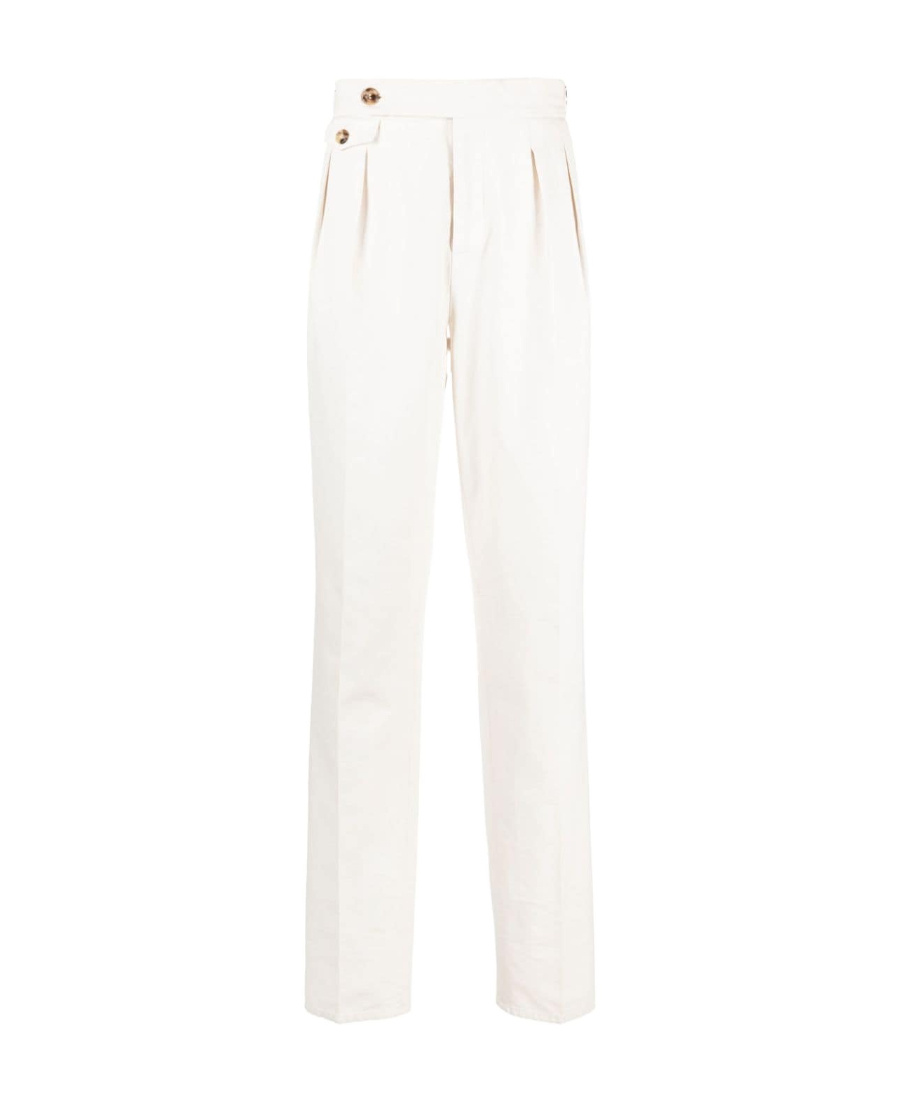 Brunello Cucinelli Tapered Chino Trousers In White