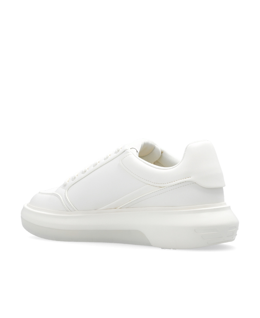 Emporio Armani Low-top Leather Sneakers In White
