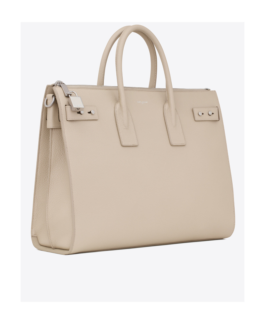 Saint Laurent Sac Du Jour Grained-leather Tote Bag In Nude