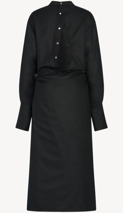 The Row Long Sleeve Dress In Black
