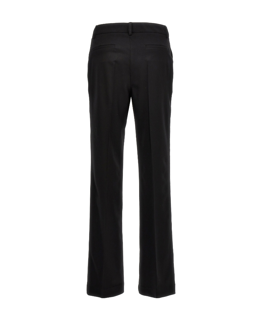 P.a.r.o.s.h Black Pants With High Waist And Front Pences In Wool Stretch Woman In Black