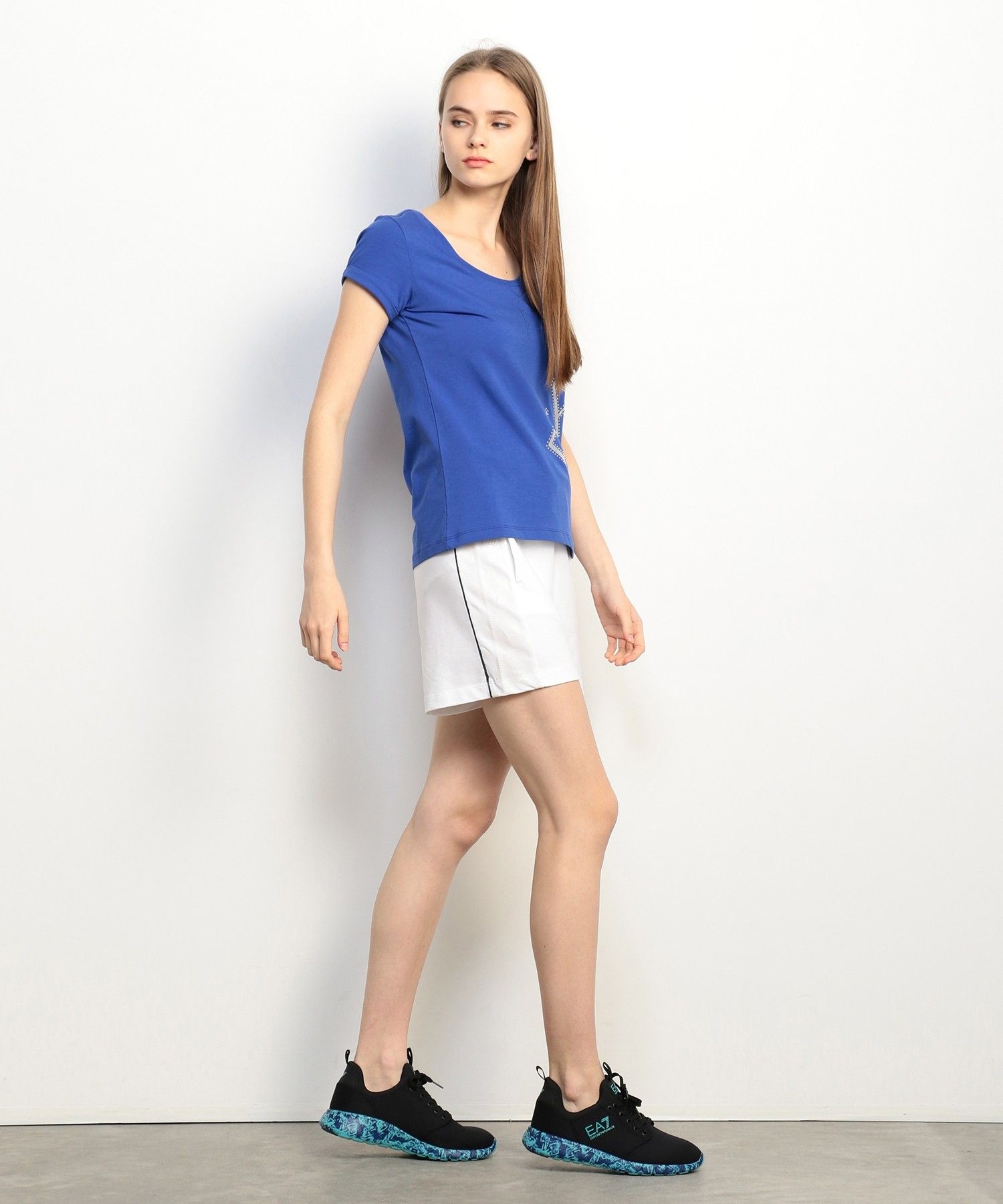 EA7 LOGO PRINTED SPORTS SHORTS 