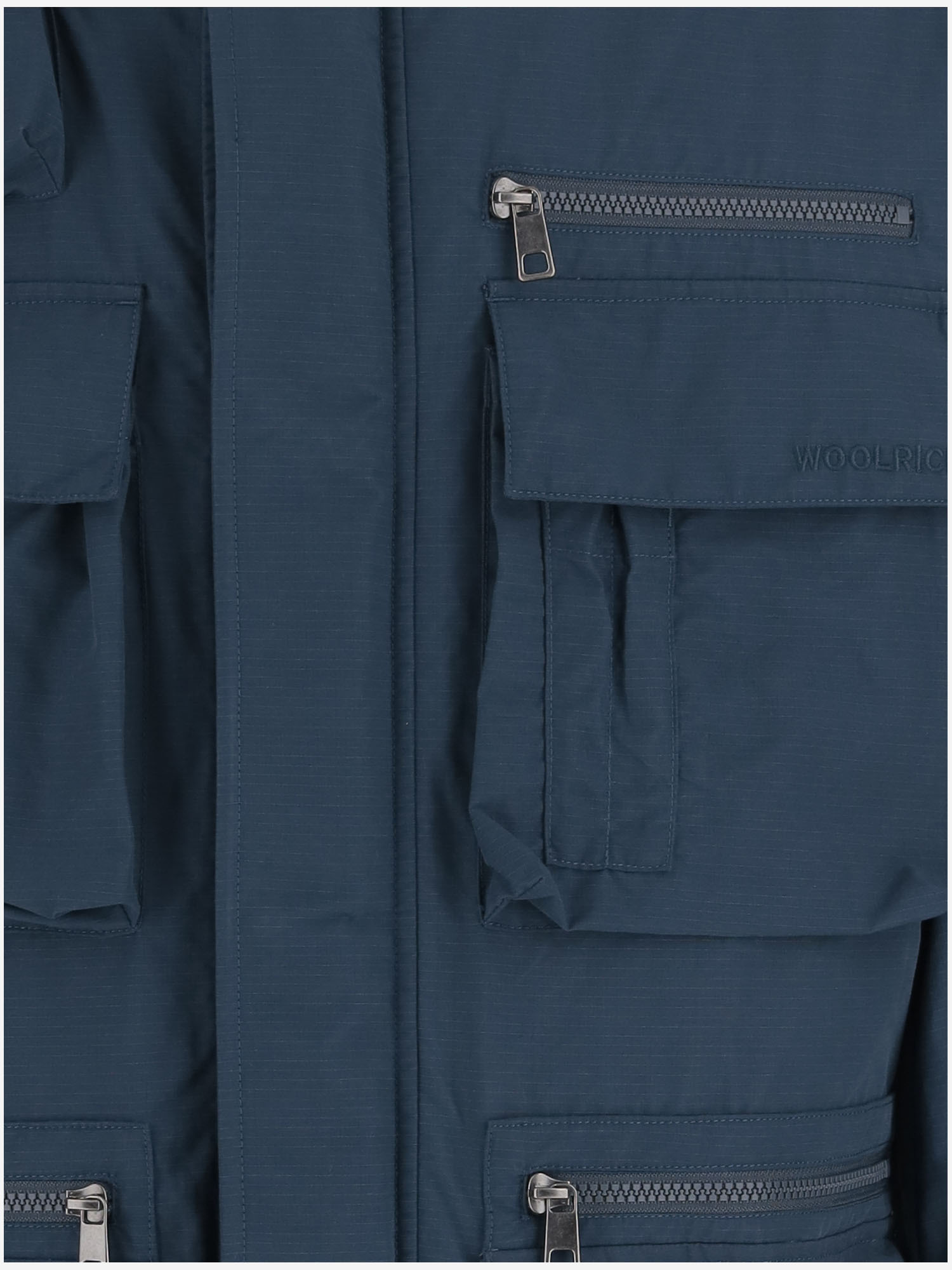 Woolrich Navy Blue Jacket With Press-stud And Zip Fastening In Blue