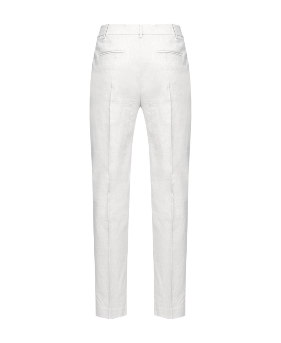 Pinko Cropped Straight-leg Trousers In White