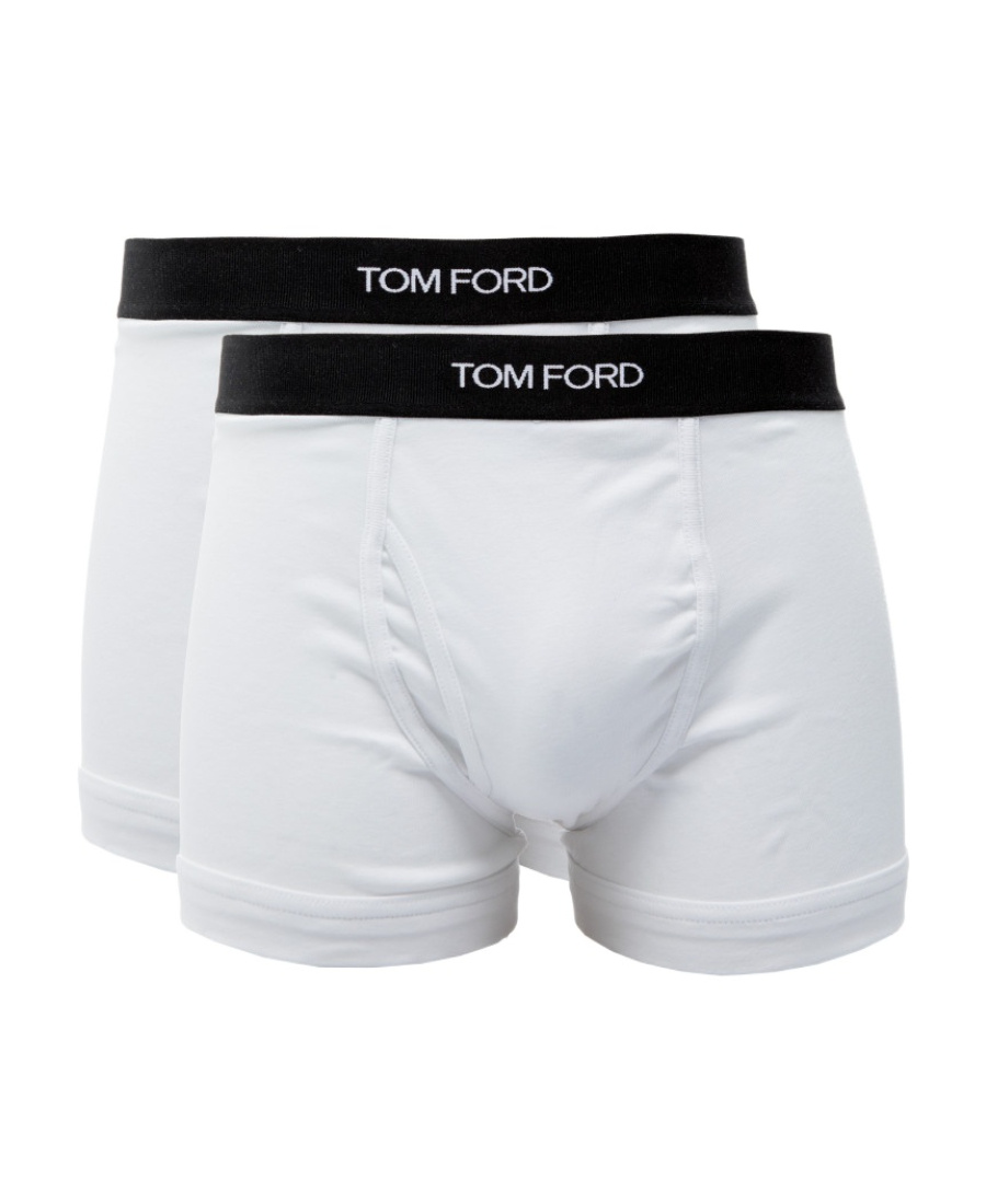Tom Ford Mens Grey Logo-waistband Stretch-cotton Boxers Pack Of Two In White