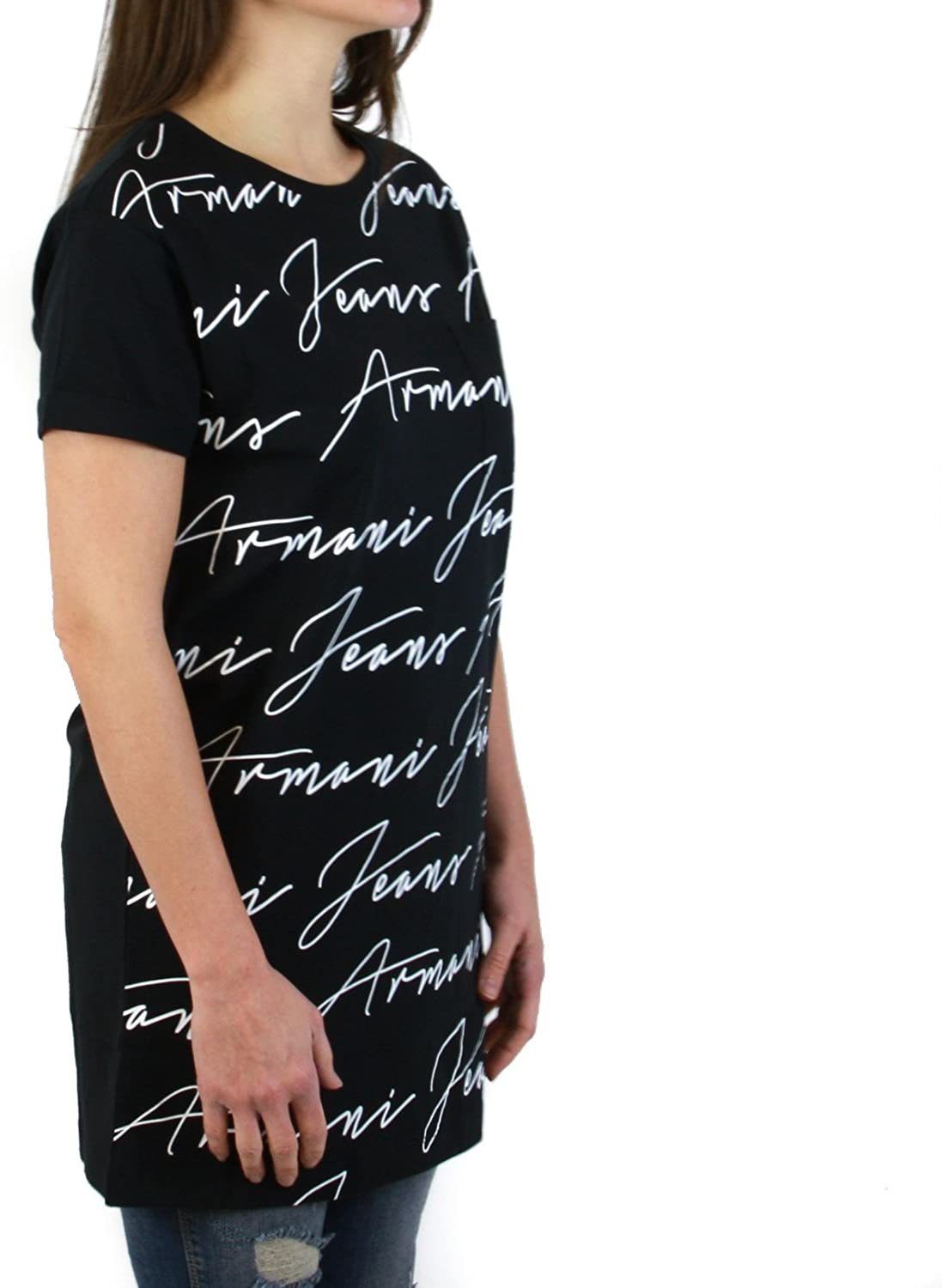 Armani Jeans Printed Letter T-shirt In Black