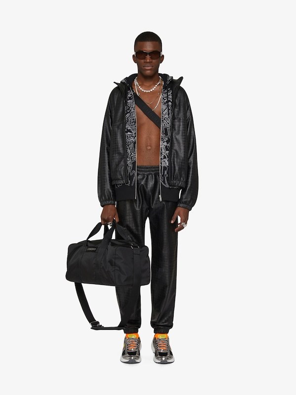 Givenchy Embossed-4g Leather Jacket In Black