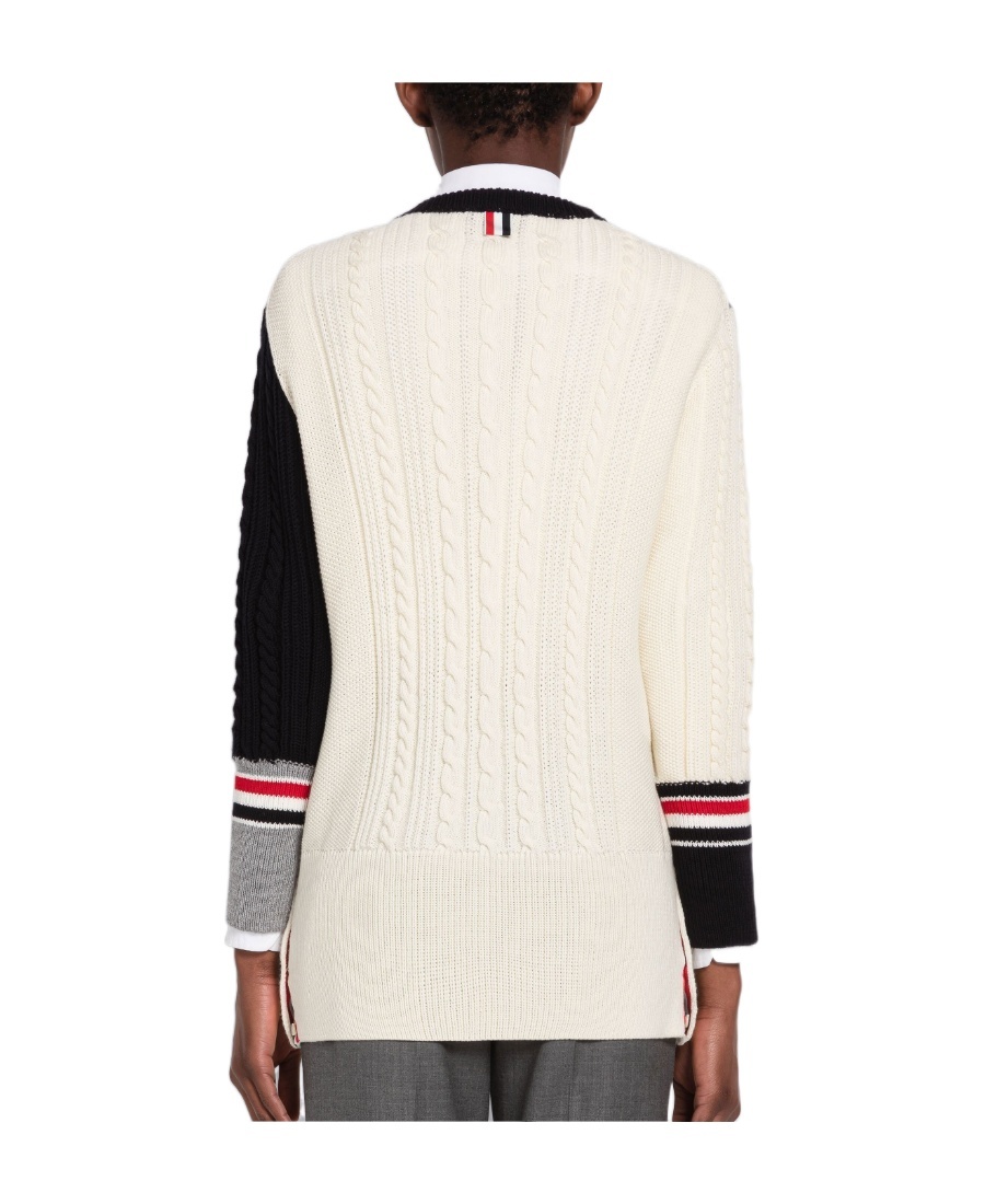 Thom Browne Patchwork Merino Jumper In Gray