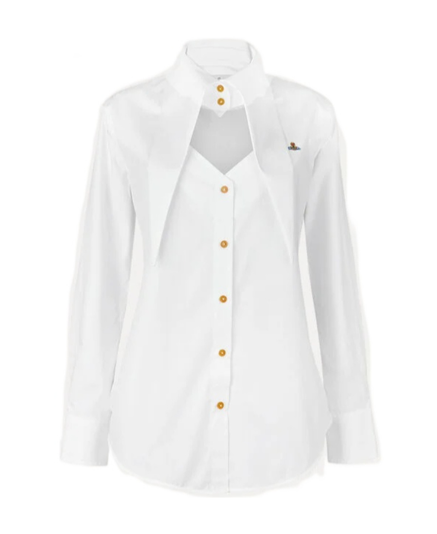 Shop Vivienne Westwood Deconstructed Button-up Shirt In White