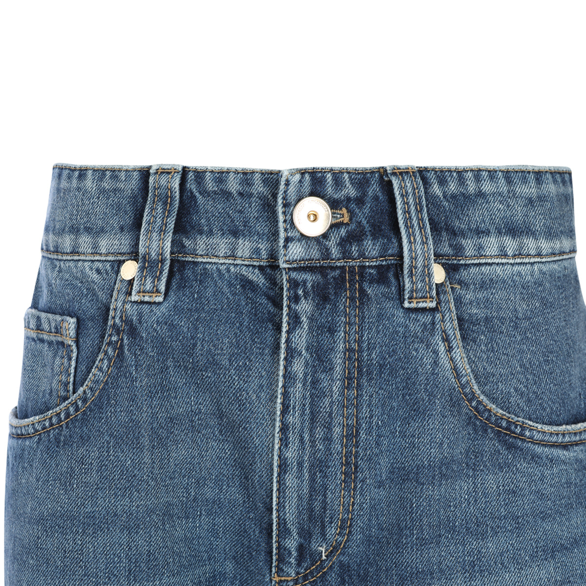 Brunello Cucinelli Belt Loop Denim Trousers In Blue
