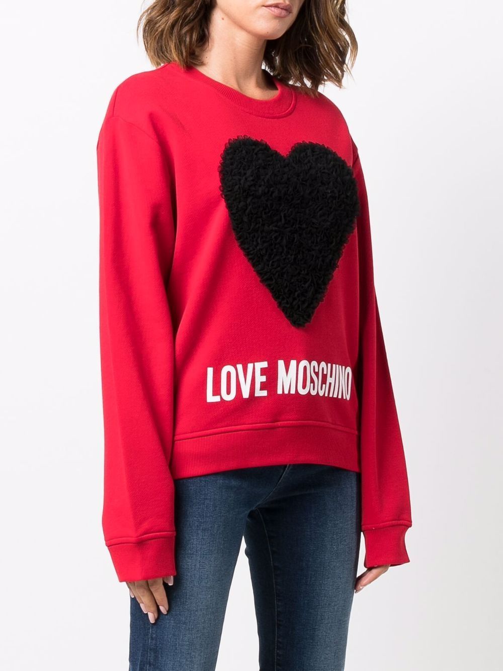 Moschino Heart-patch Sweatshirt In Red