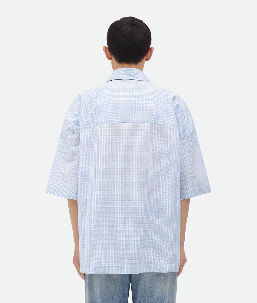 Bottega Veneta Cotton Linen Check Overshirt In White