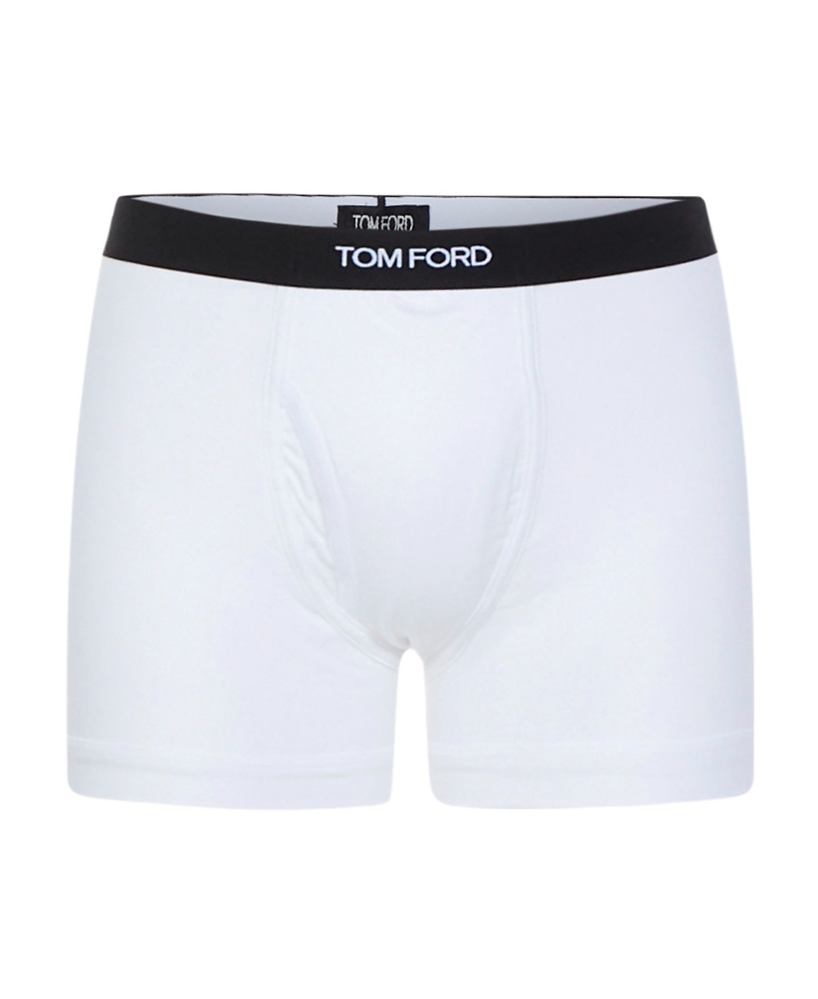 Tom Ford Mens Grey Logo-waistband Stretch-cotton Boxers Pack Of Two In White