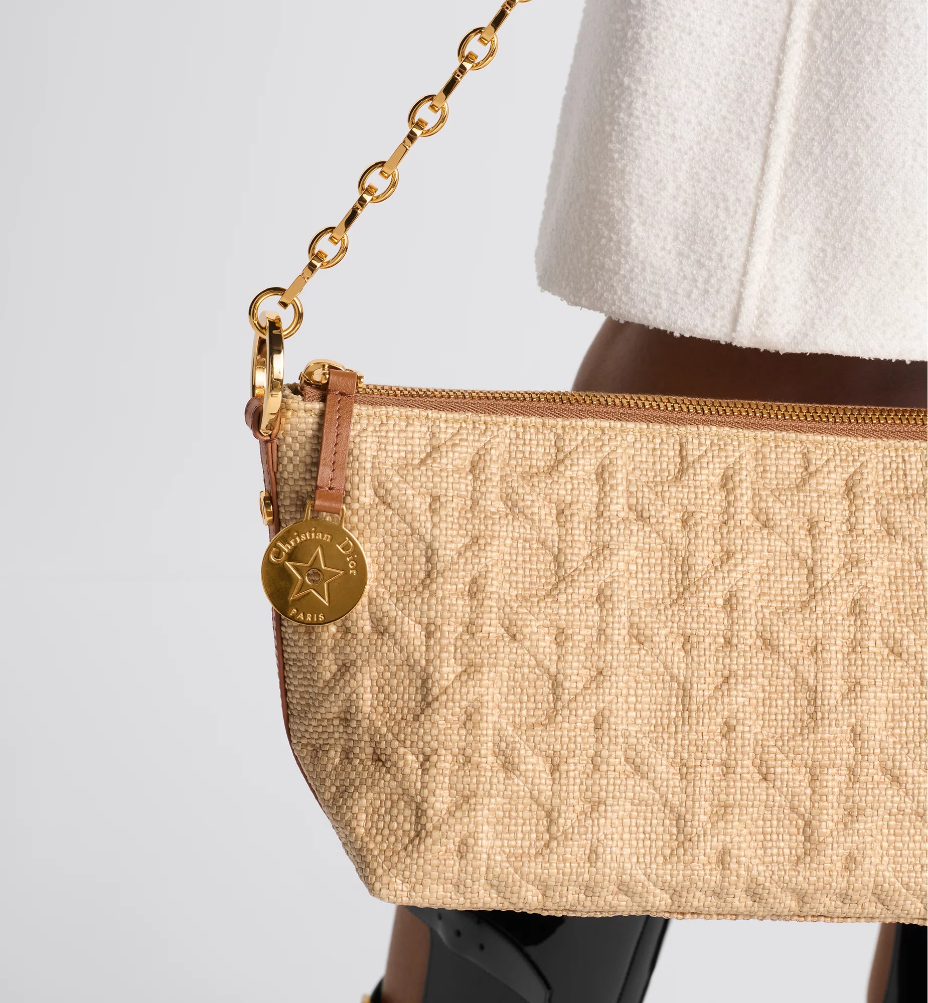 Dior Logo Shoulder Bag In Nude