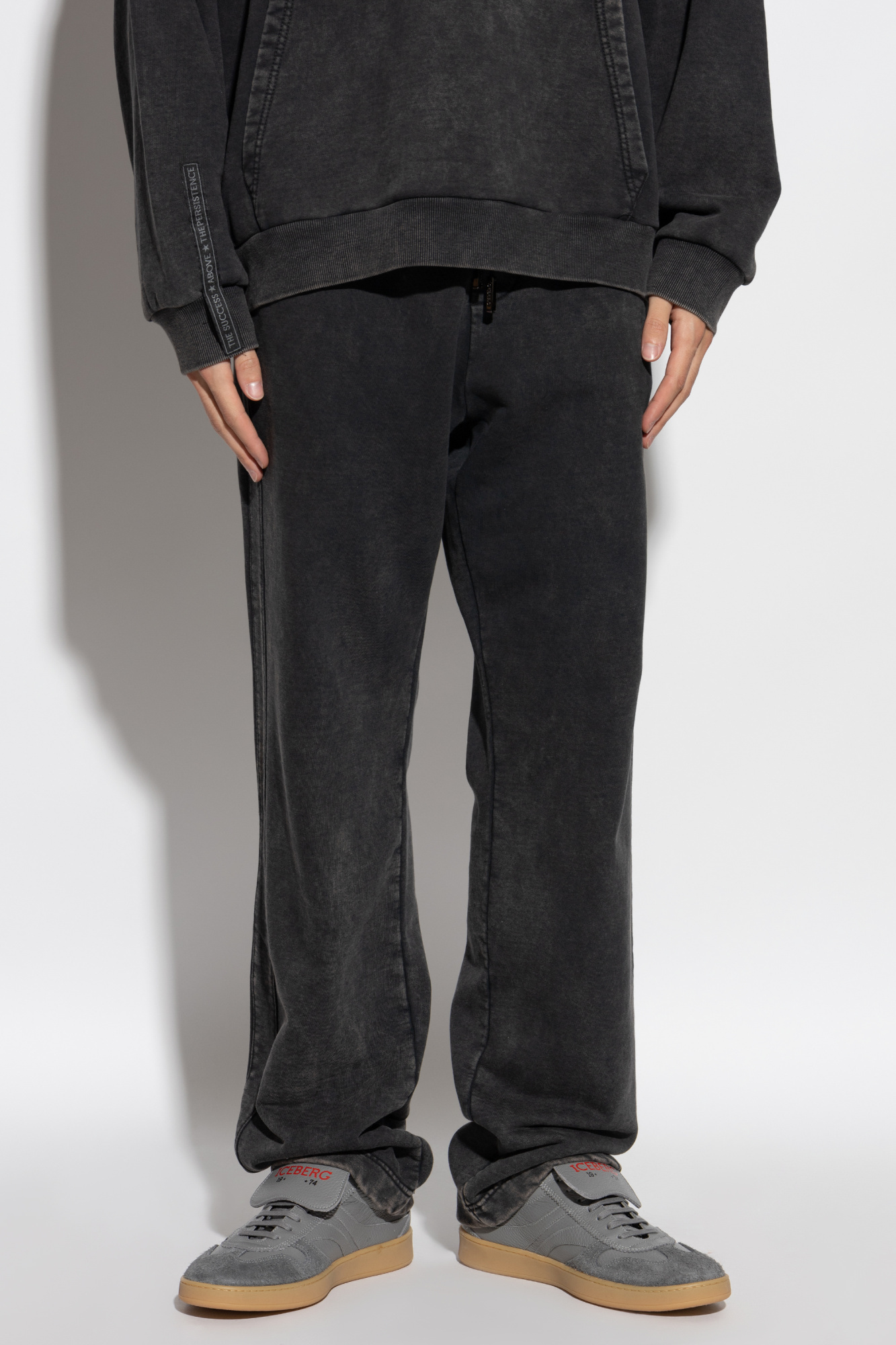 Iceberg Elastic Waistband Tracksuit Pants In Black