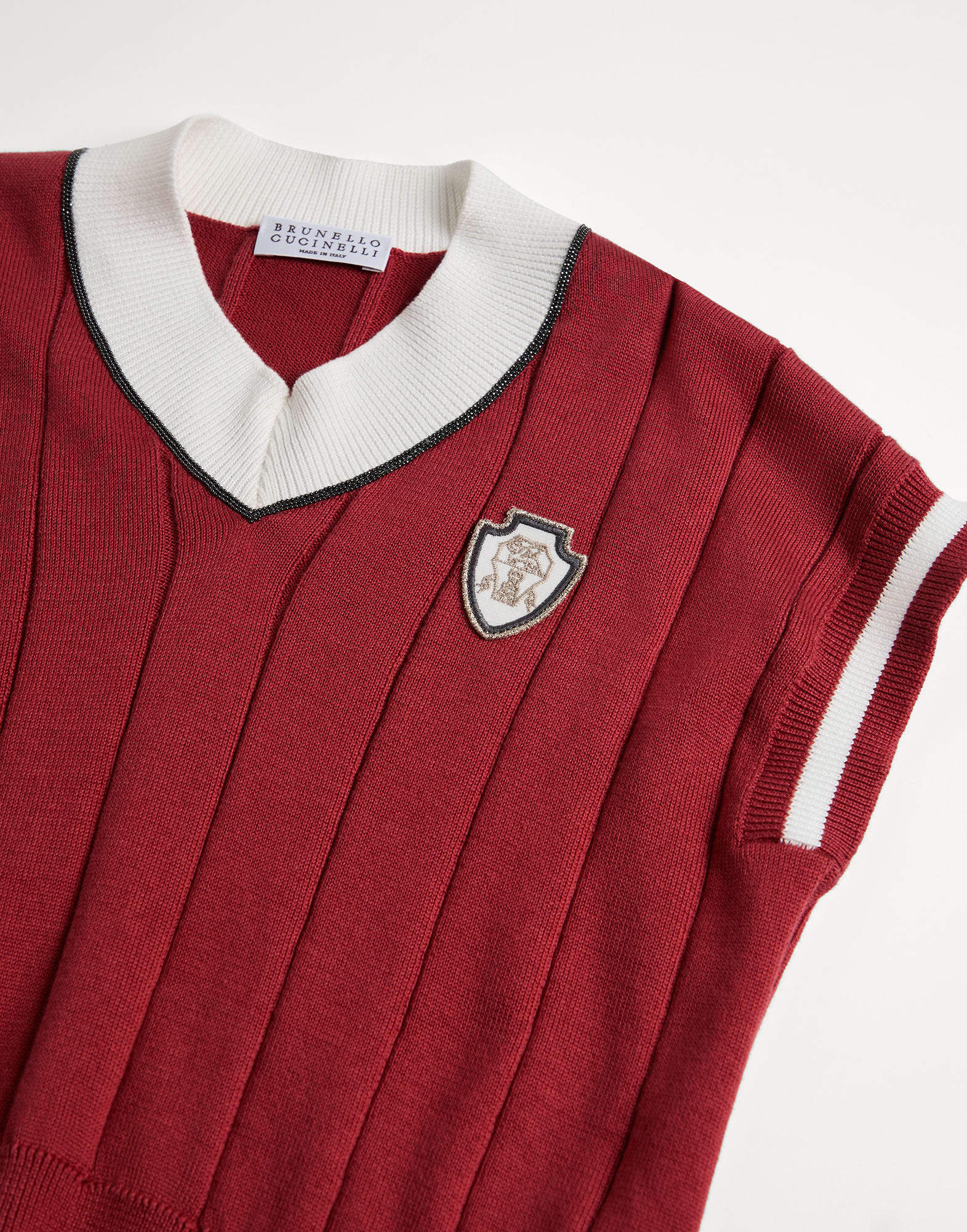 Brunello Cucinelli Knitted T-shirt In Red