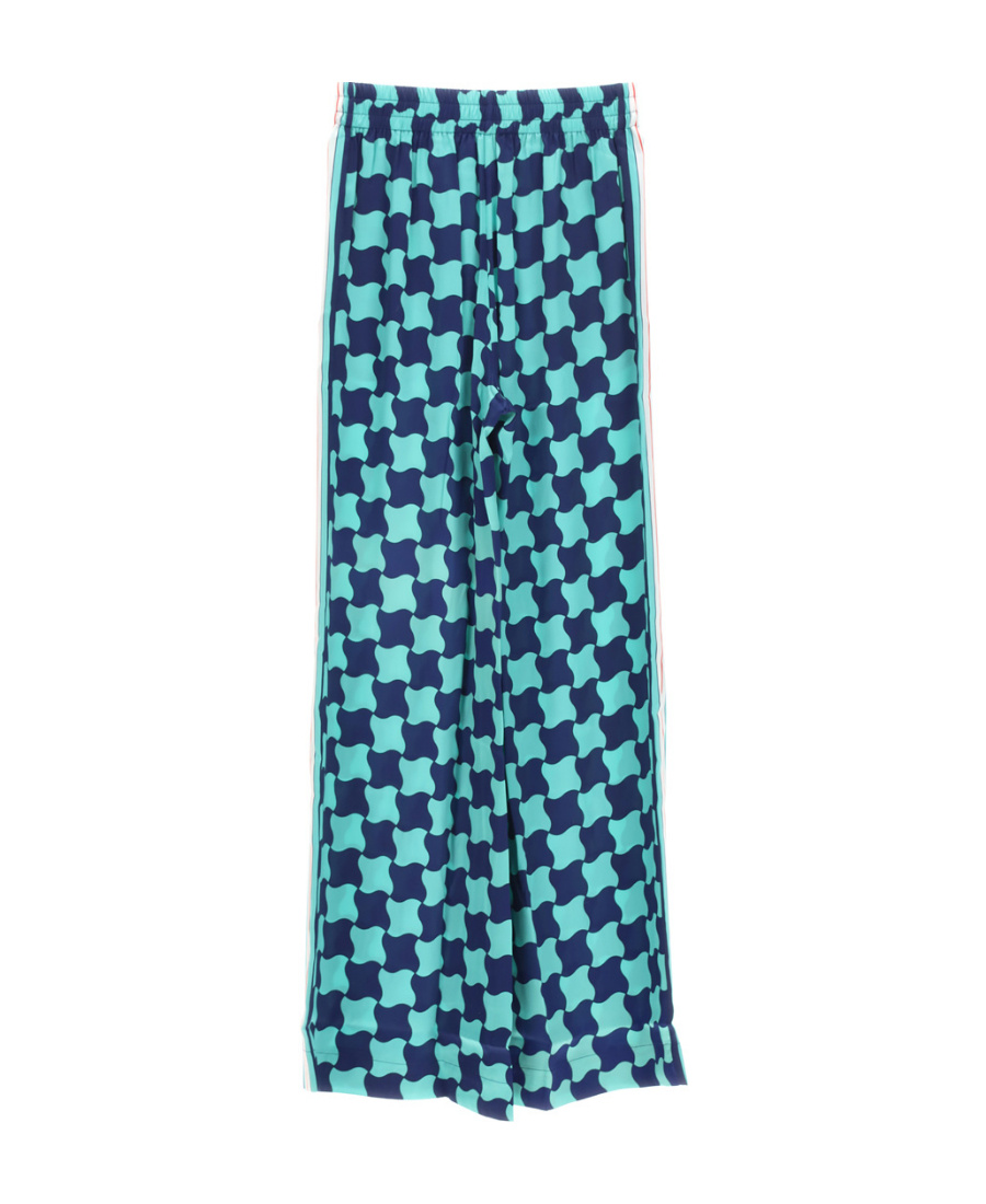 Casablanca Graphic-printed Wide-leg Trousers In Blue