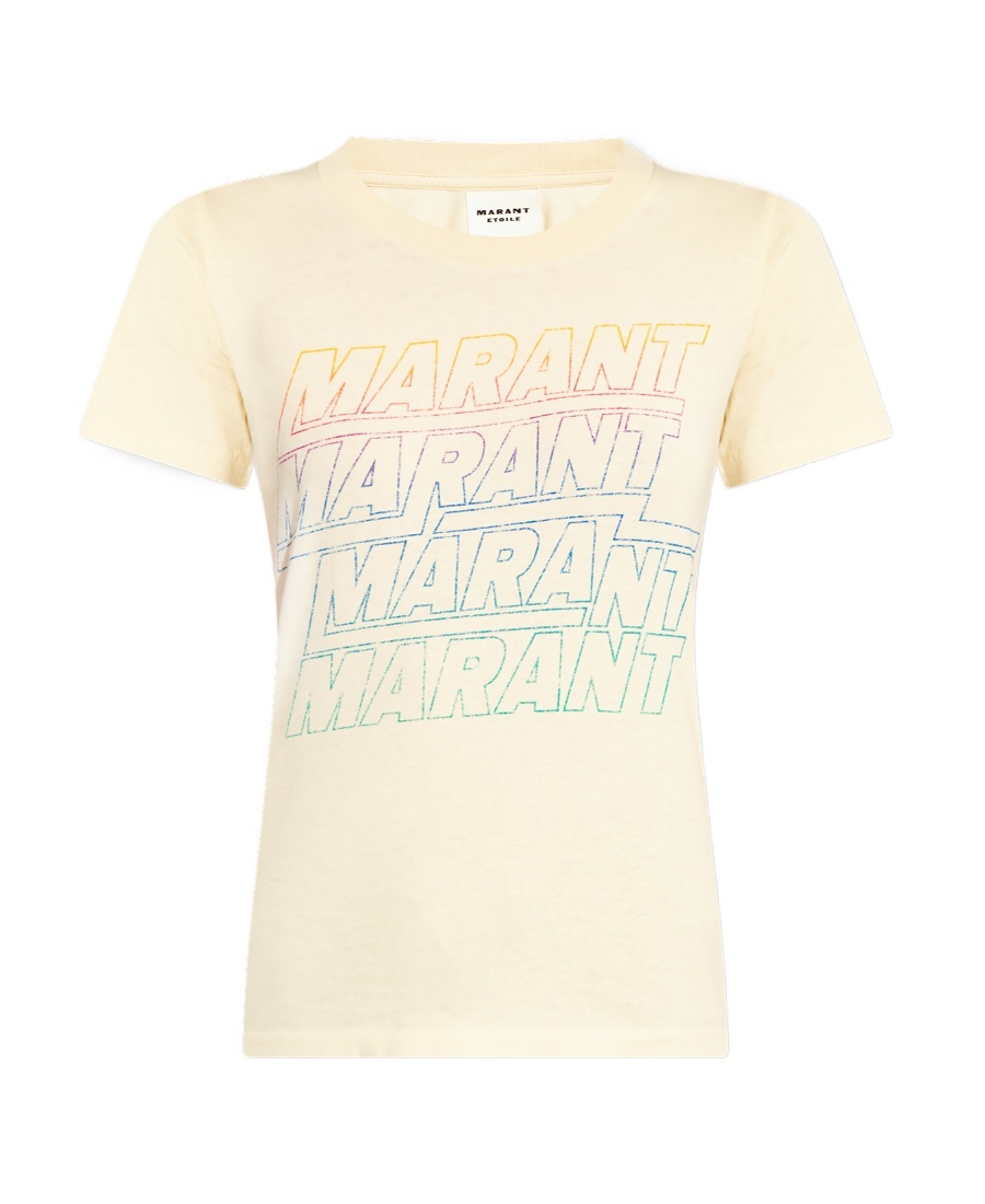 Isabel Marant Étoile Isabel Marant Etoile Zoeline T Shirt With Logo Print In White