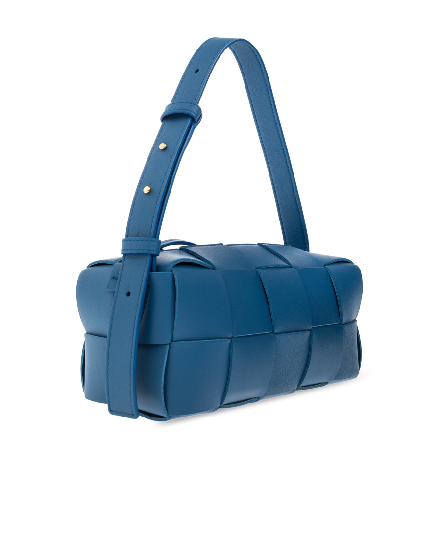 Bottega Veneta Small Brick Cassette Shoulder Bag In Blue