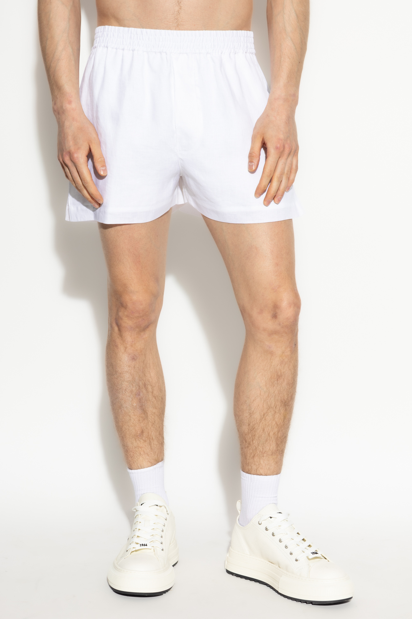 Dsquared2 White Summer Lovers Linen Shorts In White