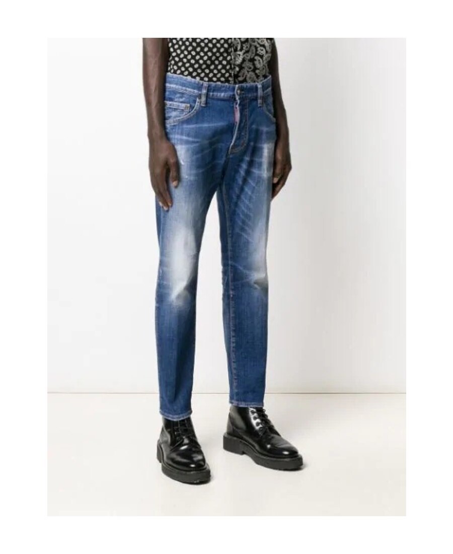 Dsquared2 Distressed Slim-fit Jeans In Blue
