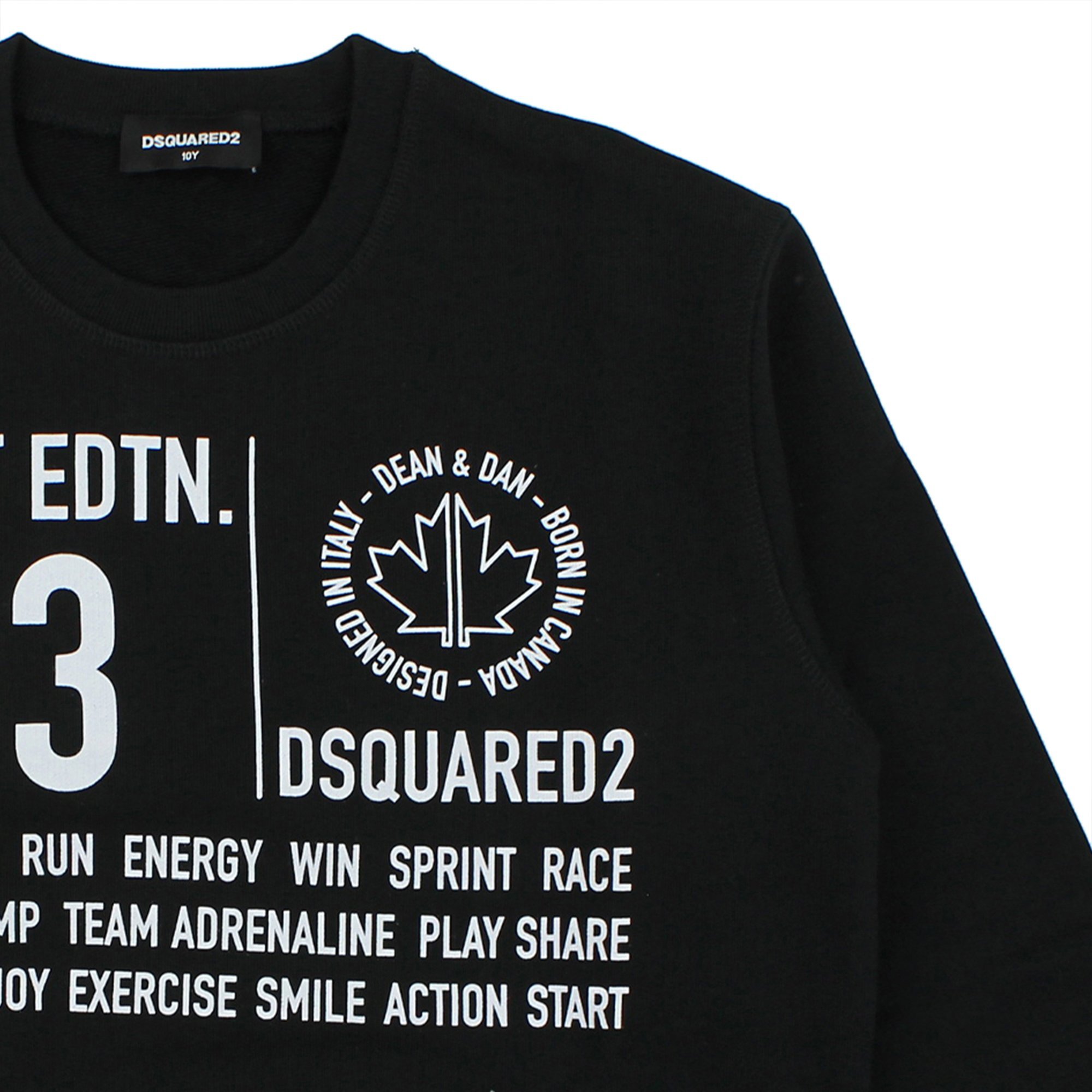 Dsquared2 Teen Slogan Print Sweatshirt In Black