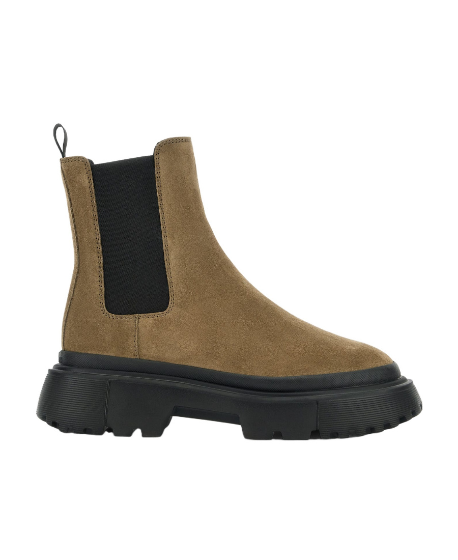 Hogan Chelsea Round-toe Boots In Brown